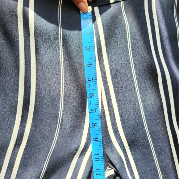 Dynamite Striped Wide-Leg Navy Blue and White Mid-Rise Pant Size Medium - Picture 11 of 15